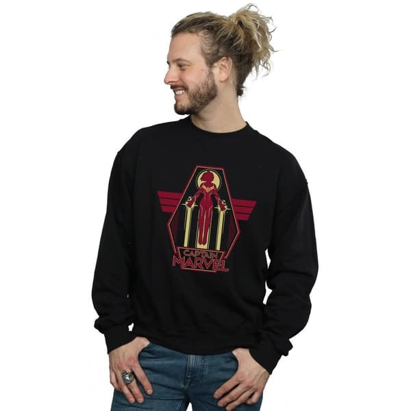 Marvel Mens Captain Marvel Flying Warrior Sweatshirt