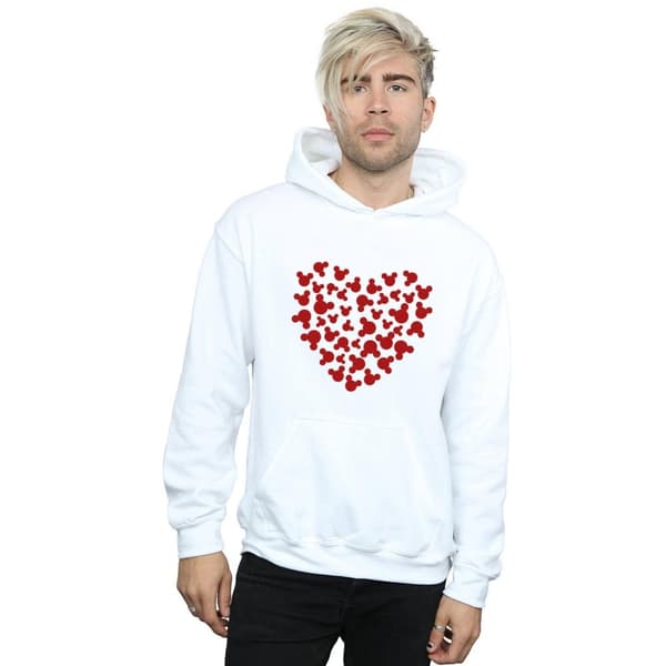 Disney Mens Mickey Mouse Heart Silhouette Hoodie
