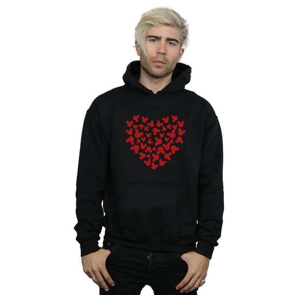 Disney Mens Mickey Mouse Heart Silhouette Hoodie