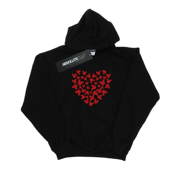 Disney Mens Mickey Mouse Heart Silhouette Hoodie