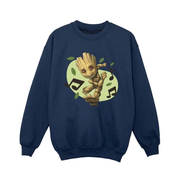 Marvel Pojkar Guardians Of The Galaxy Groot Sweatshirt med musiknoter Navy Blue 12-13 Years