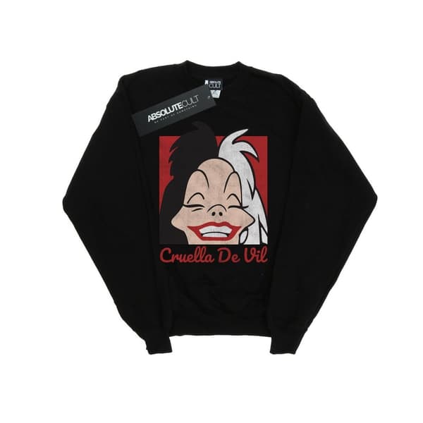Disney Pojkar - Cruella de Vil - Sweatshirt med croppat huvud Black 7-8 Years