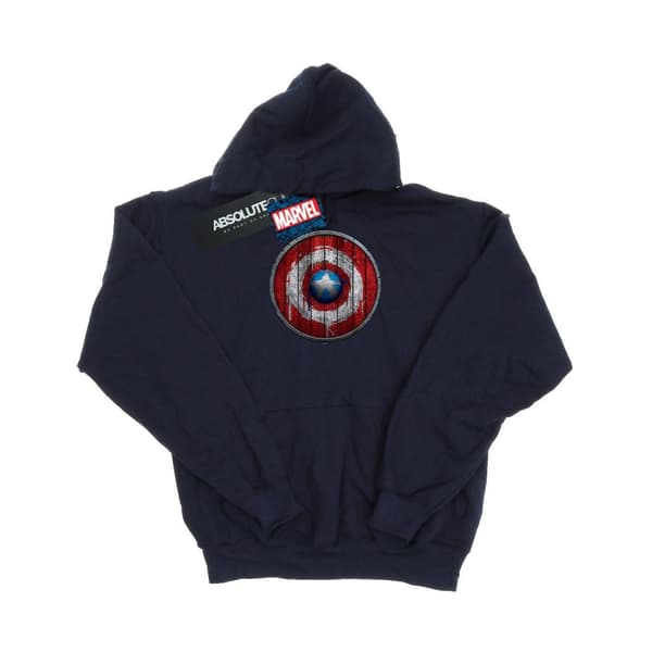 Marvel Mens Captain America Wooden Shield Hoodie