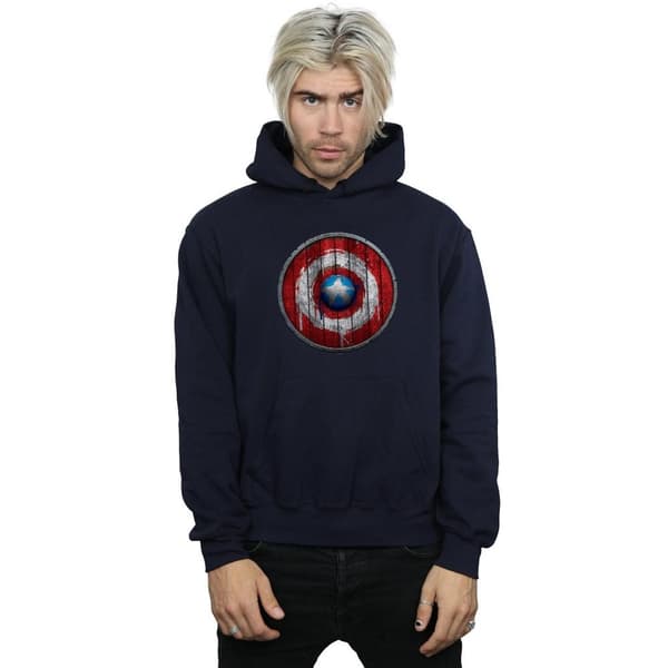 Marvel Mens Captain America Wooden Shield Hoodie