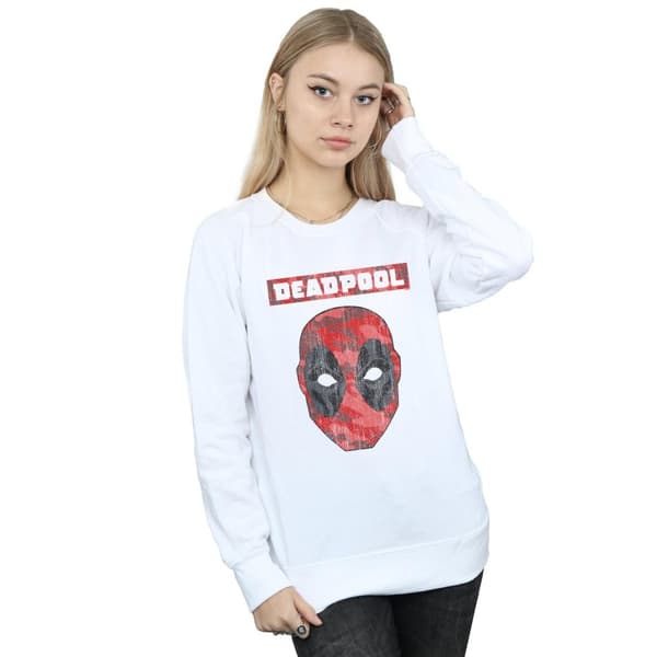 Marvel Dam/kvinnor Deadpool Camo Head Sweatshirt
