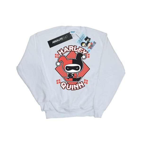 DC Comics Mens Chibi Harley Quinn Badge Sweatshirt