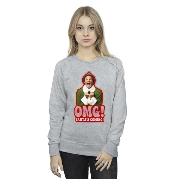Elf Dam/kvinnor Santa´s Coming Sweatshirt