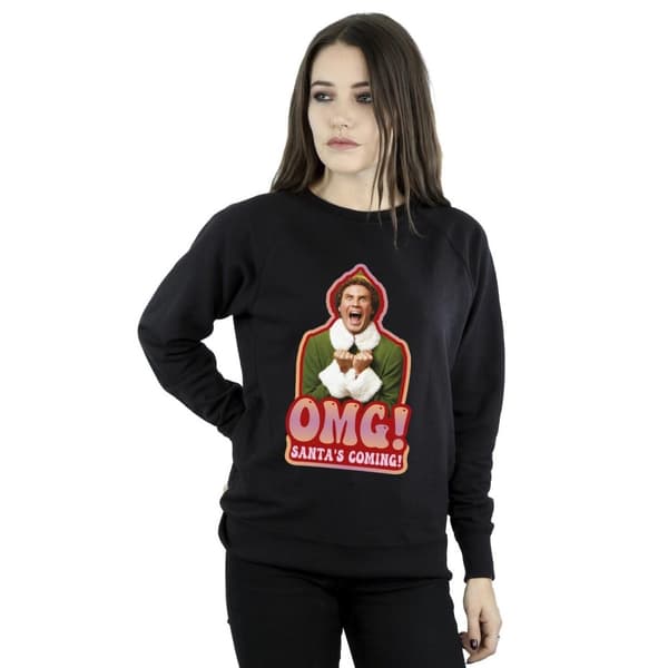 Elf Dam/kvinnor Santa´s Coming Sweatshirt