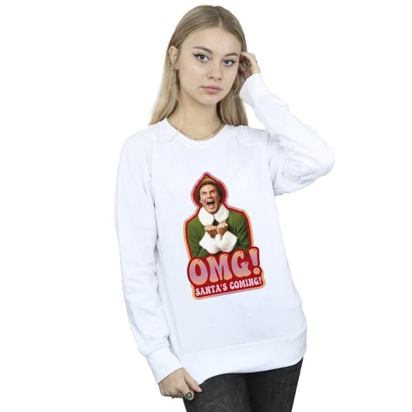 Elf Dam/kvinnor Santa´s Coming Sweatshirt