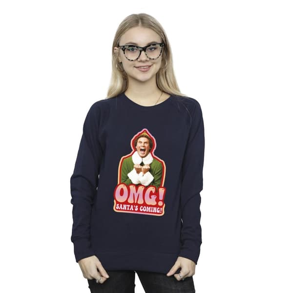 Elf Dam/kvinnor Santa´s Coming Sweatshirt