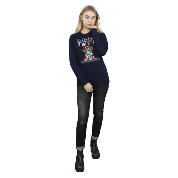 Tom And Jerry Womens/Ladies Christmas Fair Isle Sweatshirt