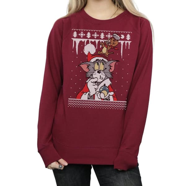 Tom And Jerry Womens/Ladies Christmas Fair Isle Sweatshirt