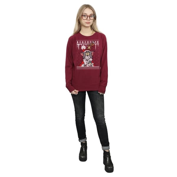 Tom And Jerry Womens/Ladies Christmas Fair Isle Sweatshirt