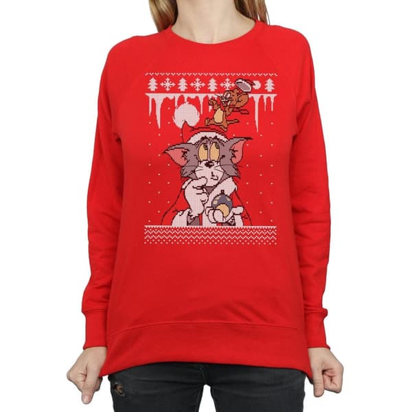 Tom And Jerry Womens/Ladies Christmas Fair Isle Sweatshirt