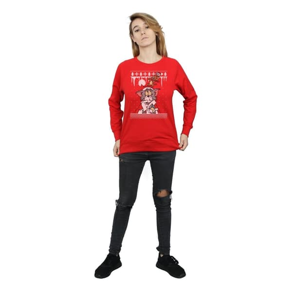 Tom And Jerry Womens/Ladies Christmas Fair Isle Sweatshirt