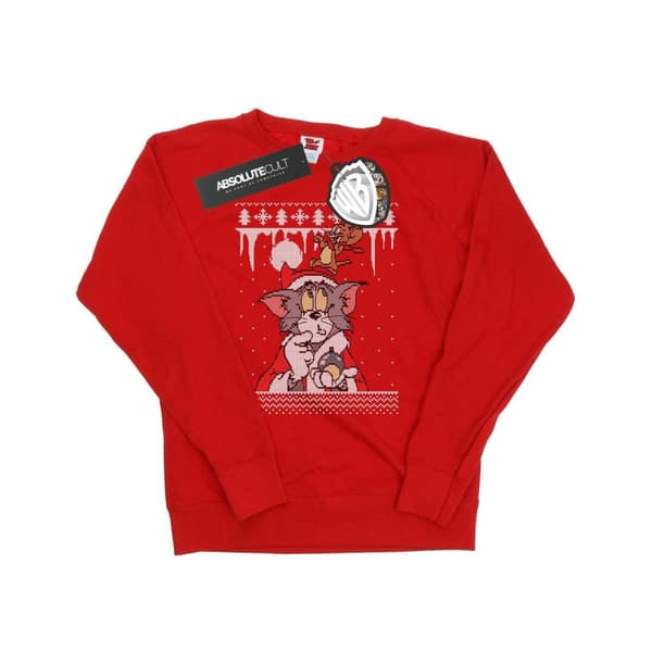 Tom And Jerry Womens/Ladies Christmas Fair Isle Sweatshirt