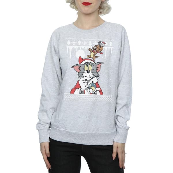 Tom And Jerry Womens/Ladies Christmas Fair Isle Sweatshirt