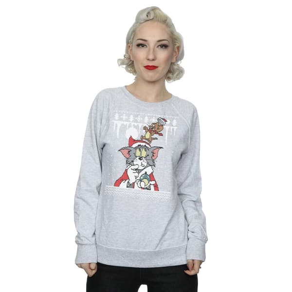 Tom And Jerry Womens/Ladies Christmas Fair Isle Sweatshirt