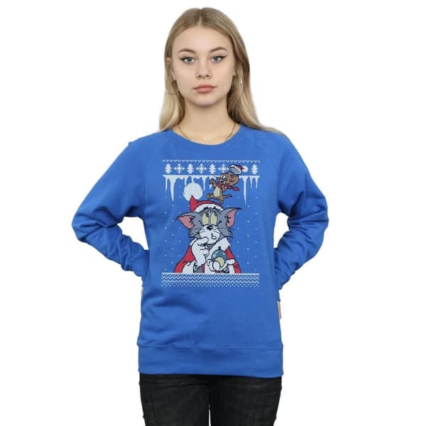 Tom And Jerry Womens/Ladies Christmas Fair Isle Sweatshirt