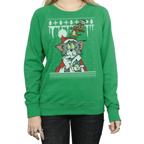 Tom And Jerry Womens/Ladies Christmas Fair Isle Sweatshirt