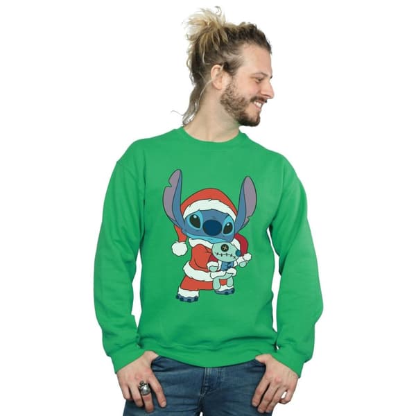 Disney Mens Lilo And Stitch Stitch Christmas Sweatshirt