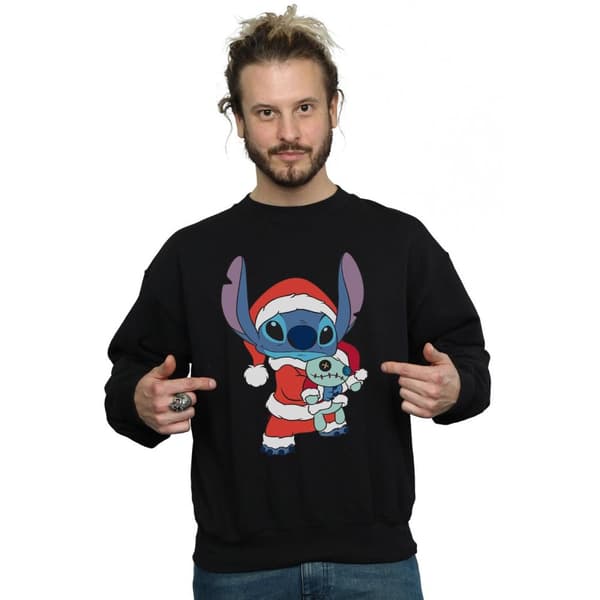 Disney Mens Lilo And Stitch Stitch Christmas Sweatshirt