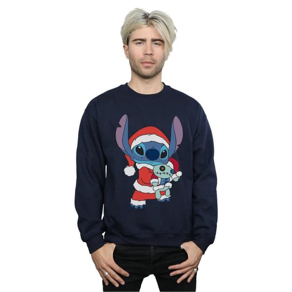 Disney Mens Lilo And Stitch Stitch Christmas Sweatshirt