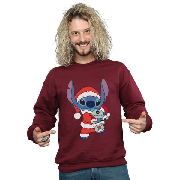 Disney Mens Lilo And Stitch Stitch Christmas Sweatshirt
