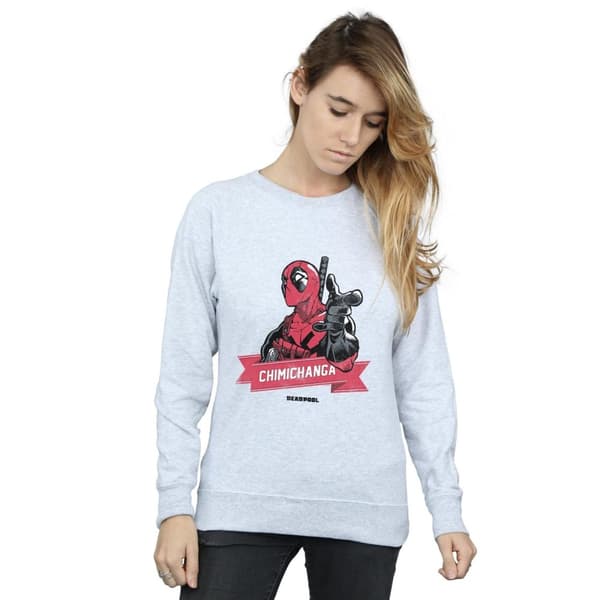 Marvel Womens/Ladies Deadpool Chimichanga Finger Sweatshirt