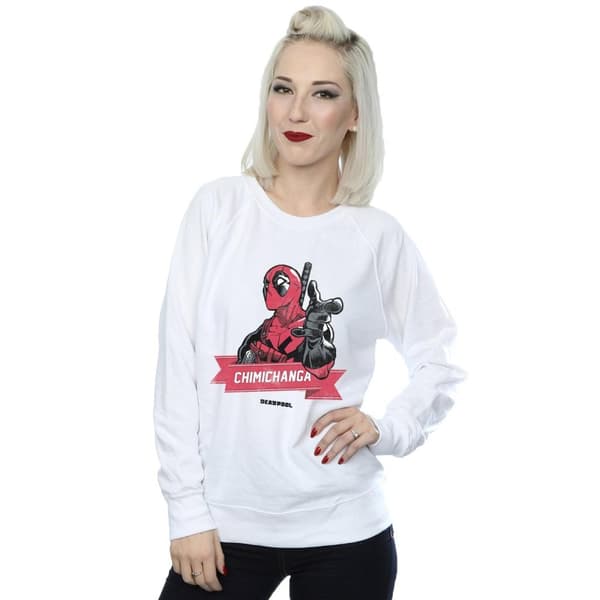 Marvel Womens/Ladies Deadpool Chimichanga Finger Sweatshirt