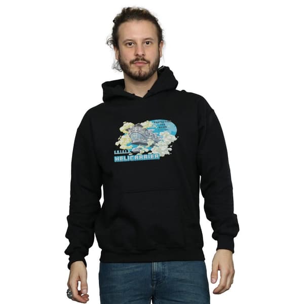 Marvel Mens S.H.I.E.L.D. Hellicarrier Protecting The Skies Hoodie