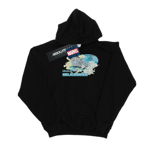 Marvel Mens S.H.I.E.L.D. Hellicarrier Protecting The Skies Hoodie Black XXL