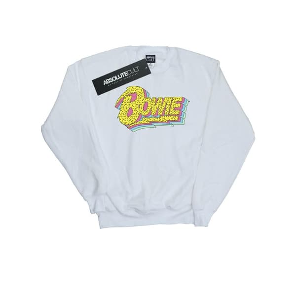 David Bowie Boys Moonlight 90s Logo Sweatshirt White 9-11 Years
