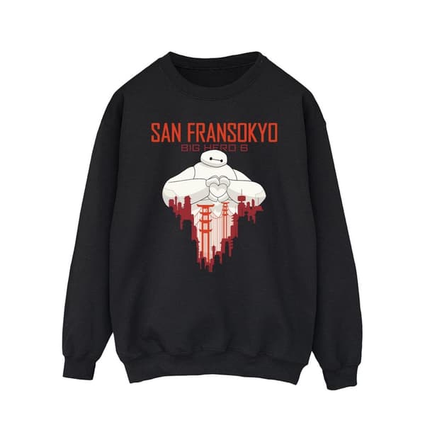 Disney Mens Big Hero 6 Baymax San Fransokyo Heart Sweatshirt