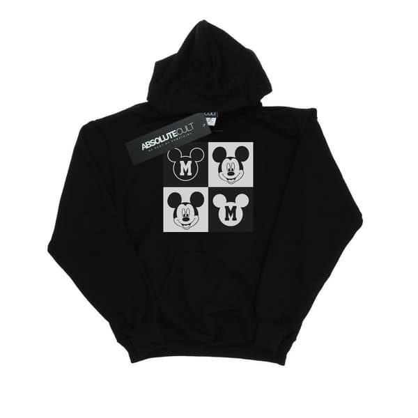 Disney Mens Mickey Mouse Smiling Squares Hoodie