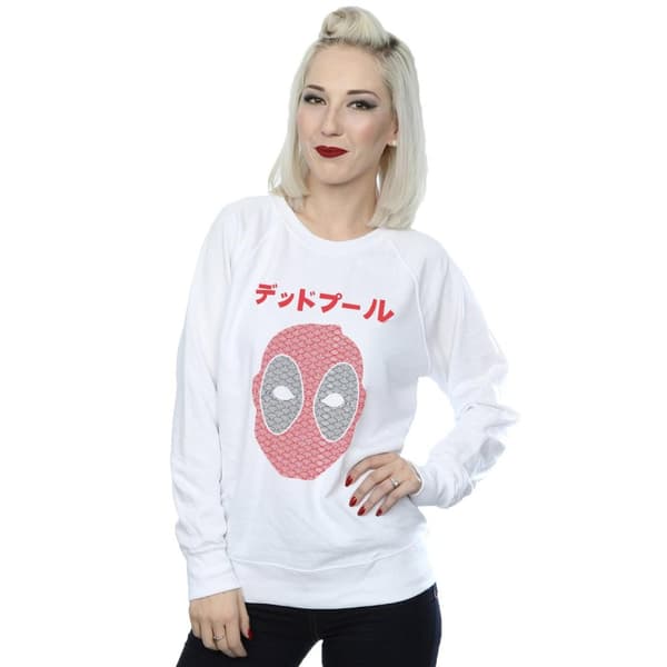 Marvel Dam/Tjej Deadpool Japansk Seigaiha Huvud Sweatshirt