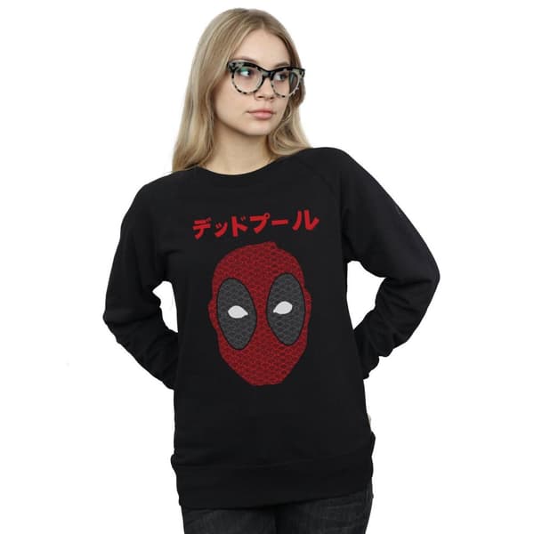 Marvel Dam/Tjej Deadpool Japansk Seigaiha Huvud Sweatshirt