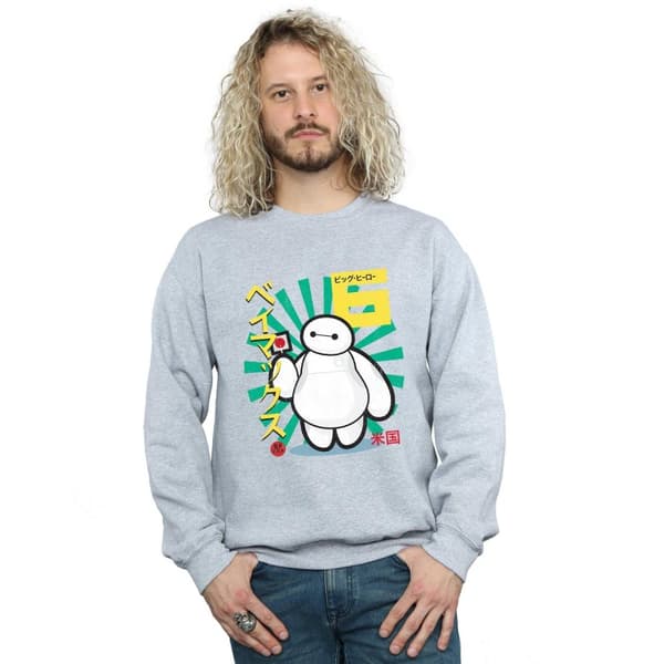 Disney Mens Big Hero 6 Baymax Lollypop Sweatshirt