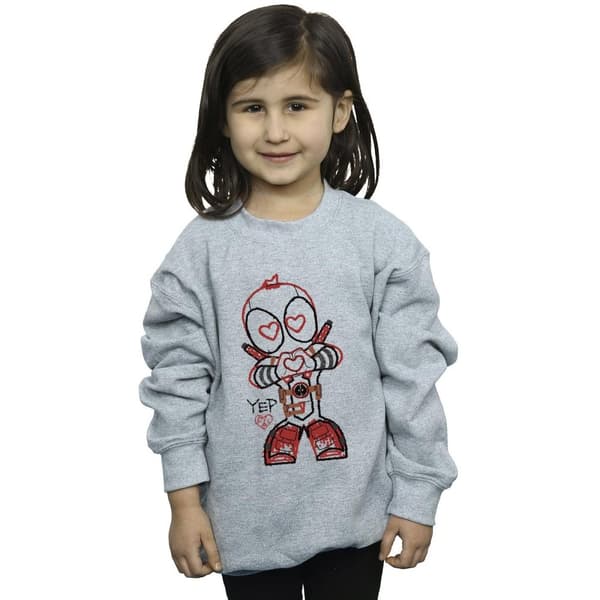 Marvel Girls Deadpool Love Beam Line Sweatshirt