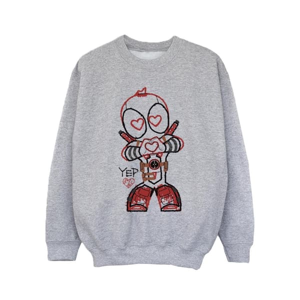 Marvel Girls Deadpool Love Beam Line Sweatshirt
