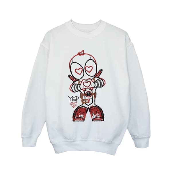 Marvel Girls Deadpool Love Beam Line Sweatshirt
