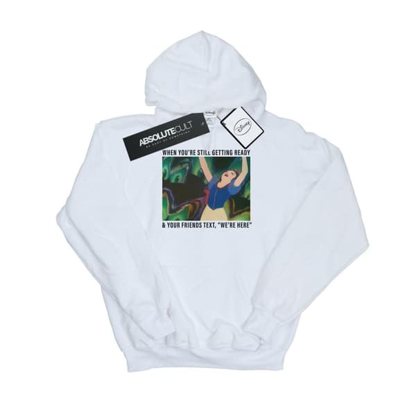 Disney Princess Mens Snow White Still Getting Ready Hoodie White XXL