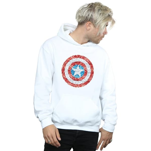 Marvel Kapten Amerikas pixelerade sköld - huvtröja, herr