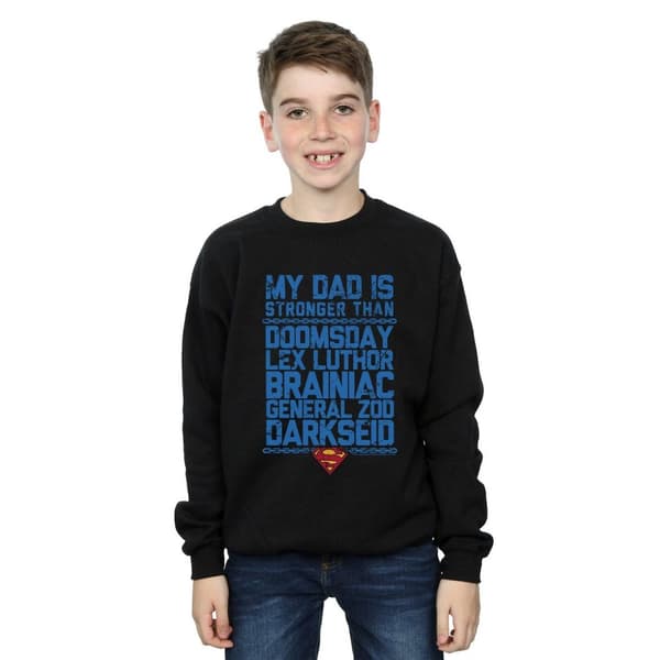 DC Comics Boys Superman My Dad Is Stronger Than Sweatshirt