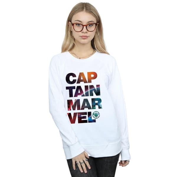 Marvel Womens/Ladies Captain Marvel Space Text Sweatshirt