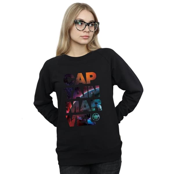 Marvel Womens/Ladies Captain Marvel Space Text Sweatshirt
