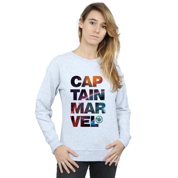 Marvel Womens/Ladies Captain Marvel Space Text Sweatshirt