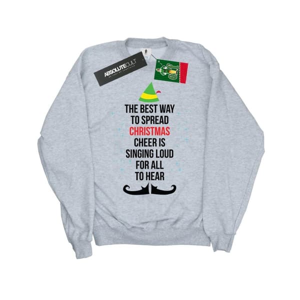 Elf Girls Christmas Cheer Text Sweatshirt
