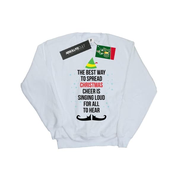 Elf Girls Christmas Cheer Text Sweatshirt