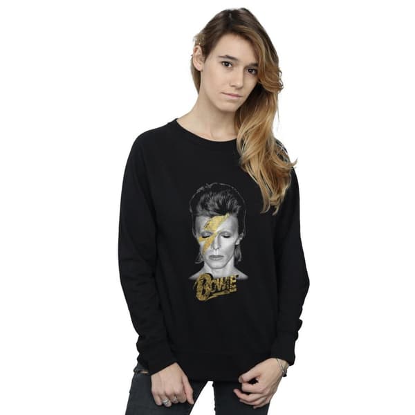 David Bowie Womens/Ladies Aladdin Sane Gold Bolt Sweatshirt